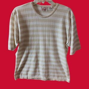 Elendale Striped  Short-Sleeve Shirt beige/white Xlarge